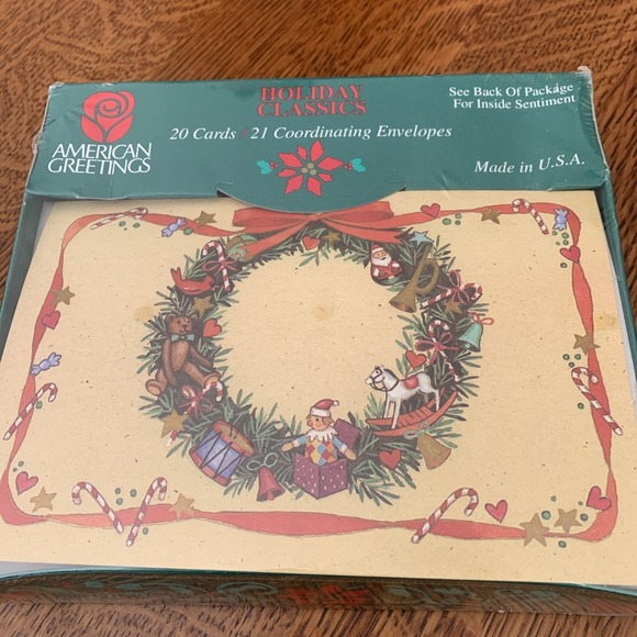 Other - Vtg American Greetings Holiday Classics Made USA Christmas Cards Box Of 20 NIP